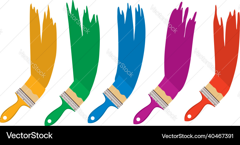 Set von Künstler bunten Farbbürsten Set von Künstler bunten Farbbürsten vektorbild