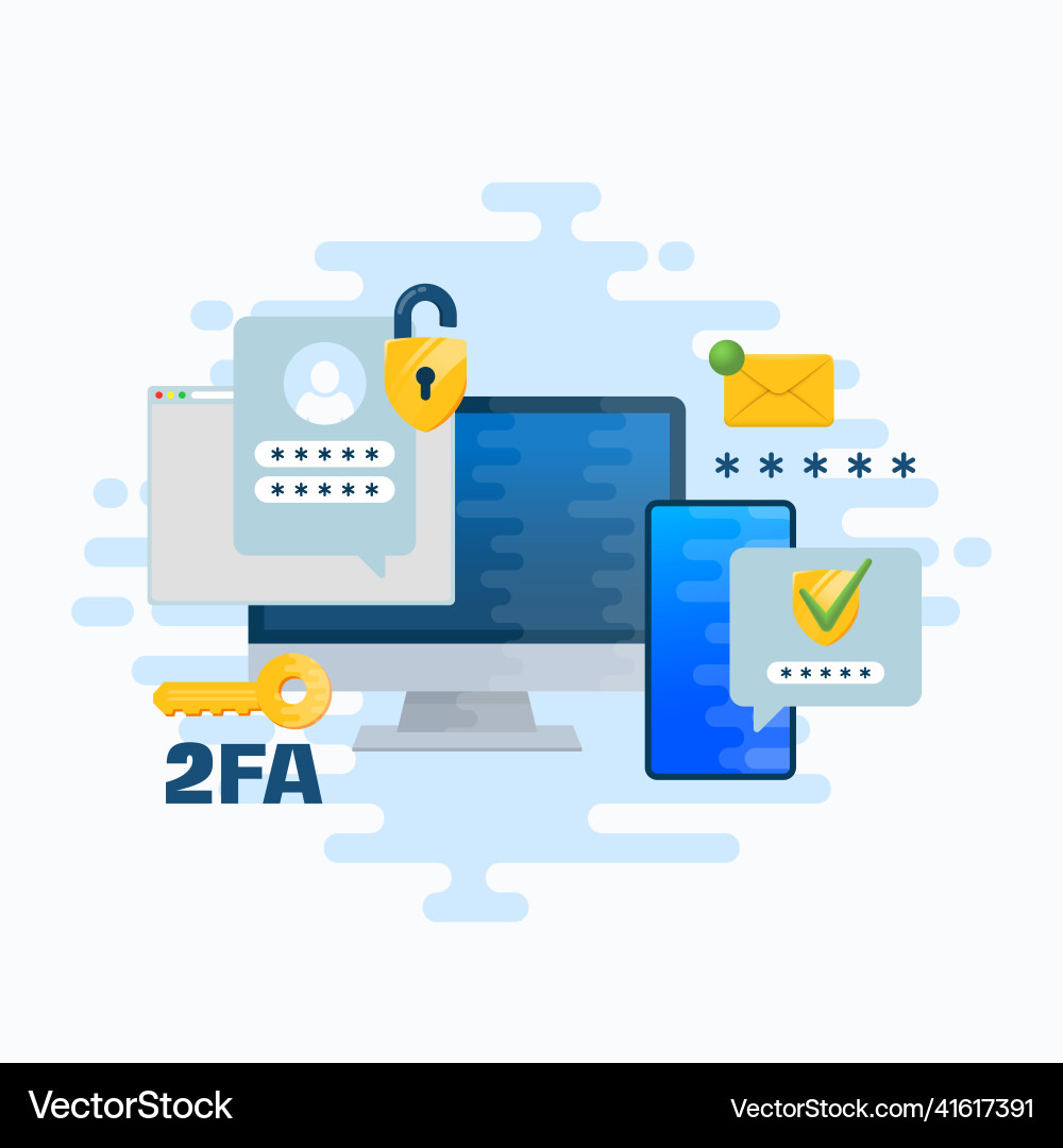 Two-Factor Authentication Security vector image