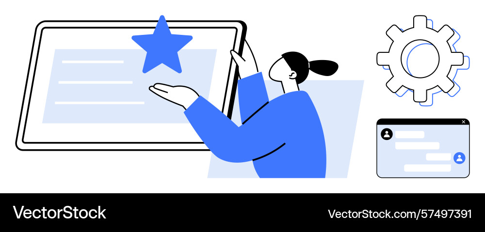 User interaction with digital interface User interaction with digital interface vector image