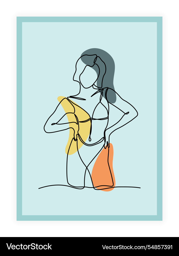 Woman body beautiful female continuous line art Woman body beautiful female continuous line art vector image