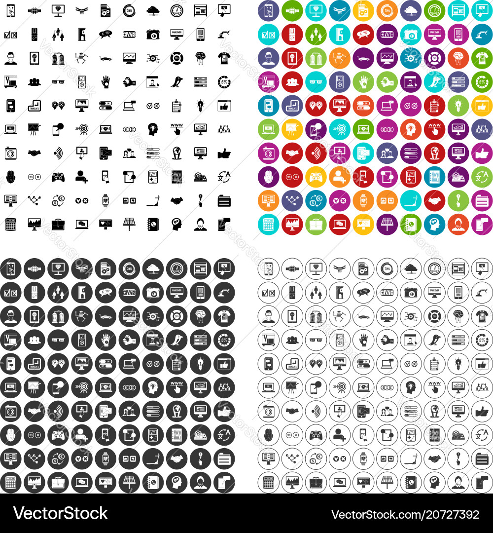 100 interface icons set variant 100 interface icons set variant vector image