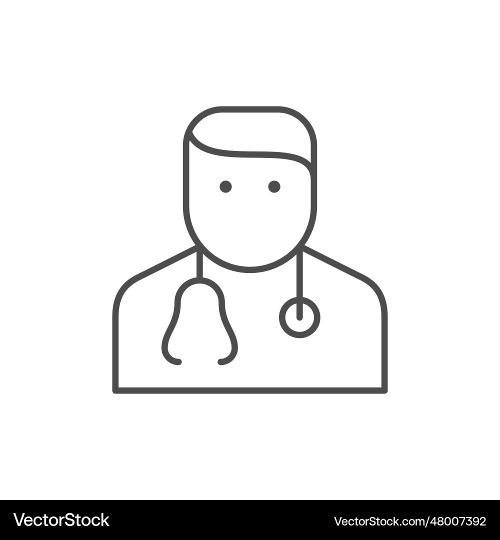 Doctor with stethoscope line icon Doctor with stethoscope line icon vector image
