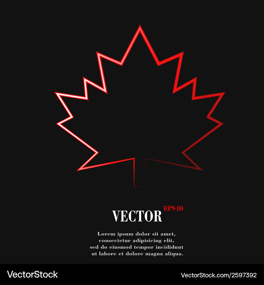 Maple leaf flat modern web button and space Vector Image