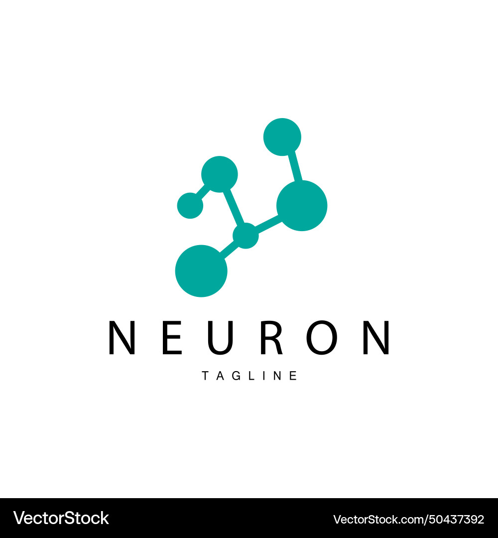 Neuron logo cel dna network and particle Vector Image