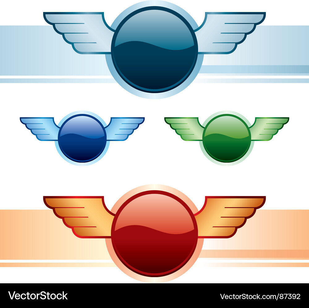 Wings buttons Vector Image