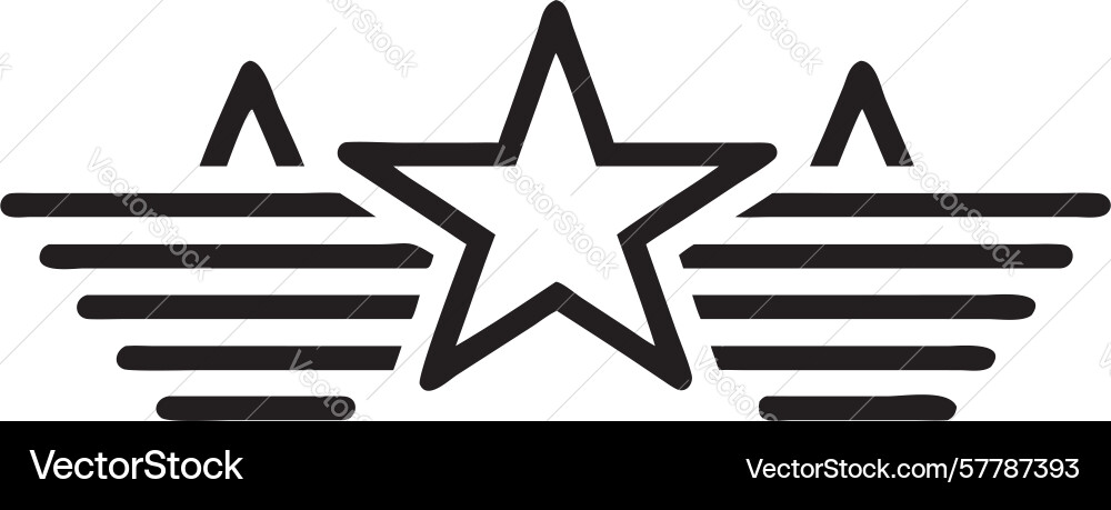 Bold star icon with multiple horizontal line Vector Image