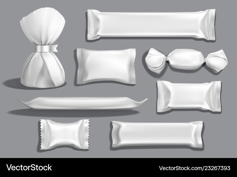 Candy Packaging Mockup - Foil Wraps Vector Image