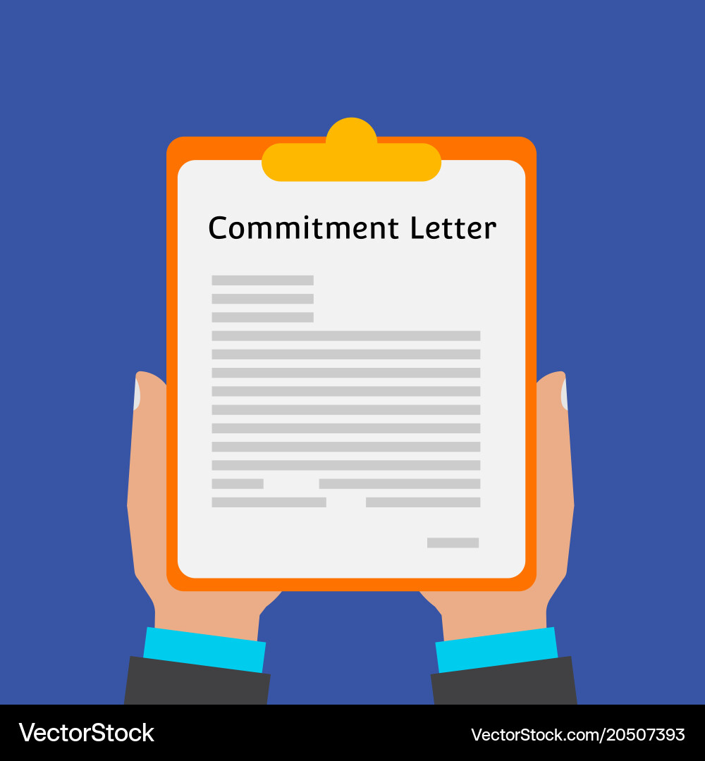 Commitment letter vector image