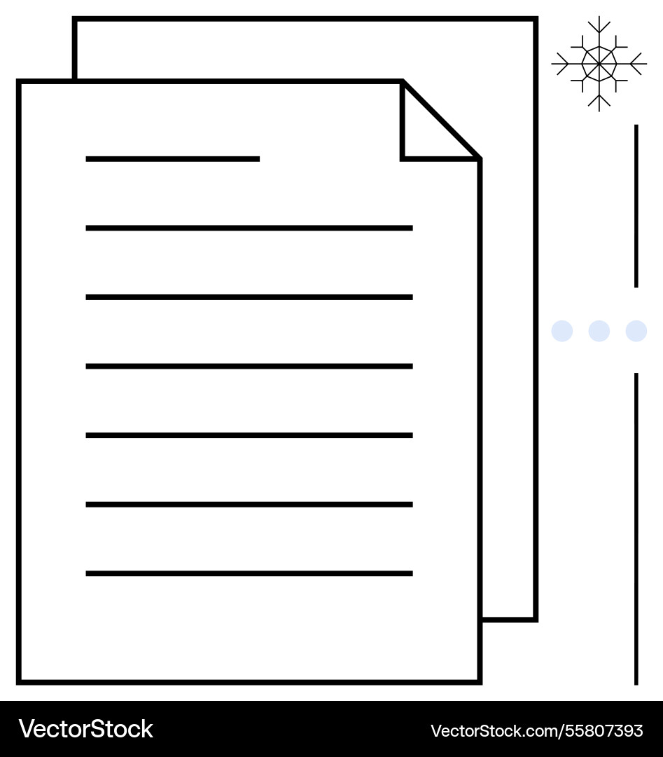 Documents with text lines and minimal decorative Documents with text lines and minimal decorative Vector Image