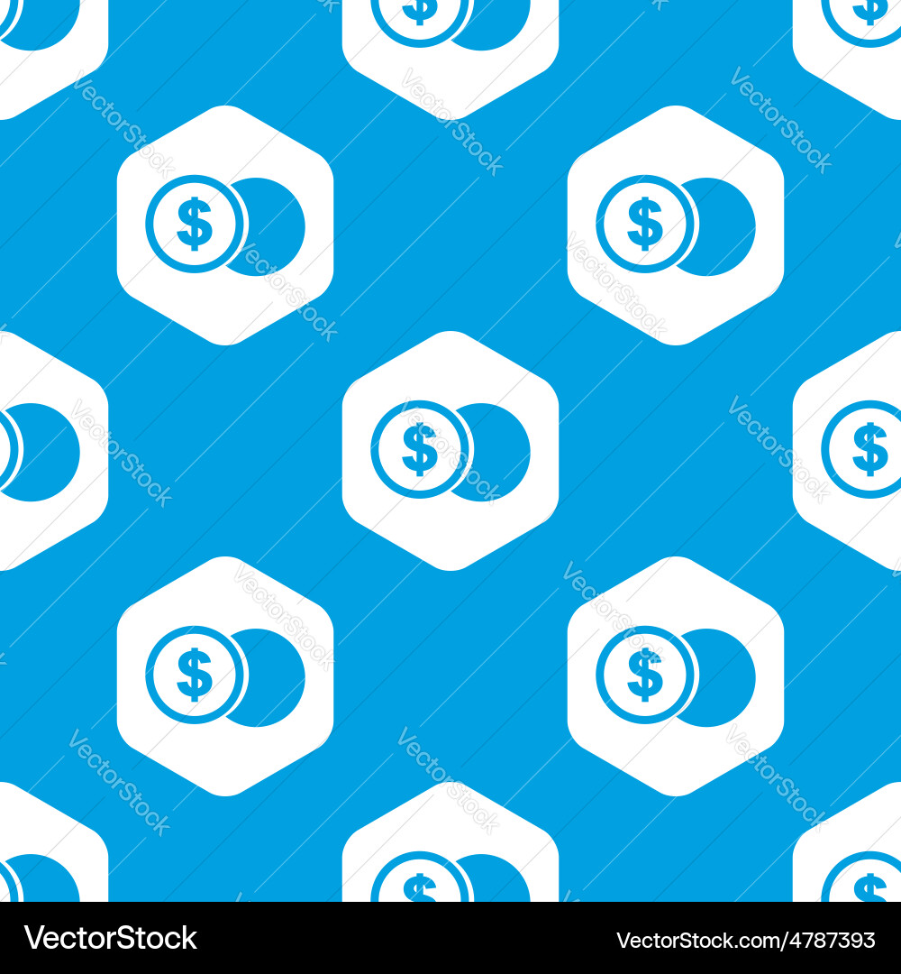 Dollar coin hexagon pattern Vector Image