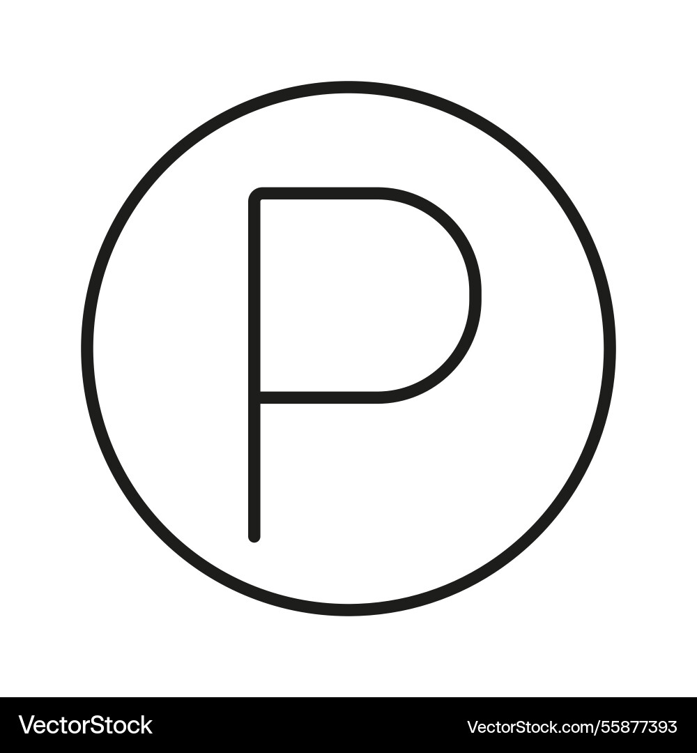 Parking line icon editable stroke object Parking line icon editable stroke object vector image