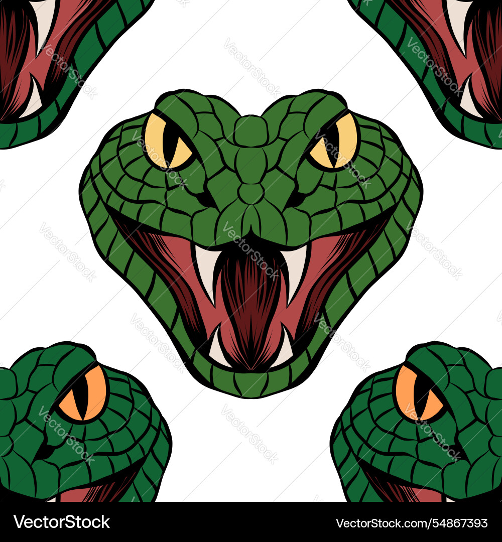 Seamless pattern with evil snake heads Seamless pattern with evil snake heads vector image