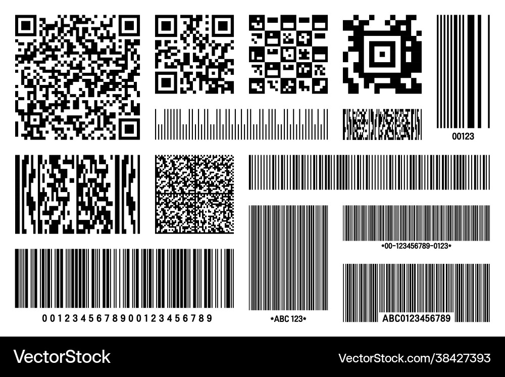 Set product barcodes and qr codes vector image