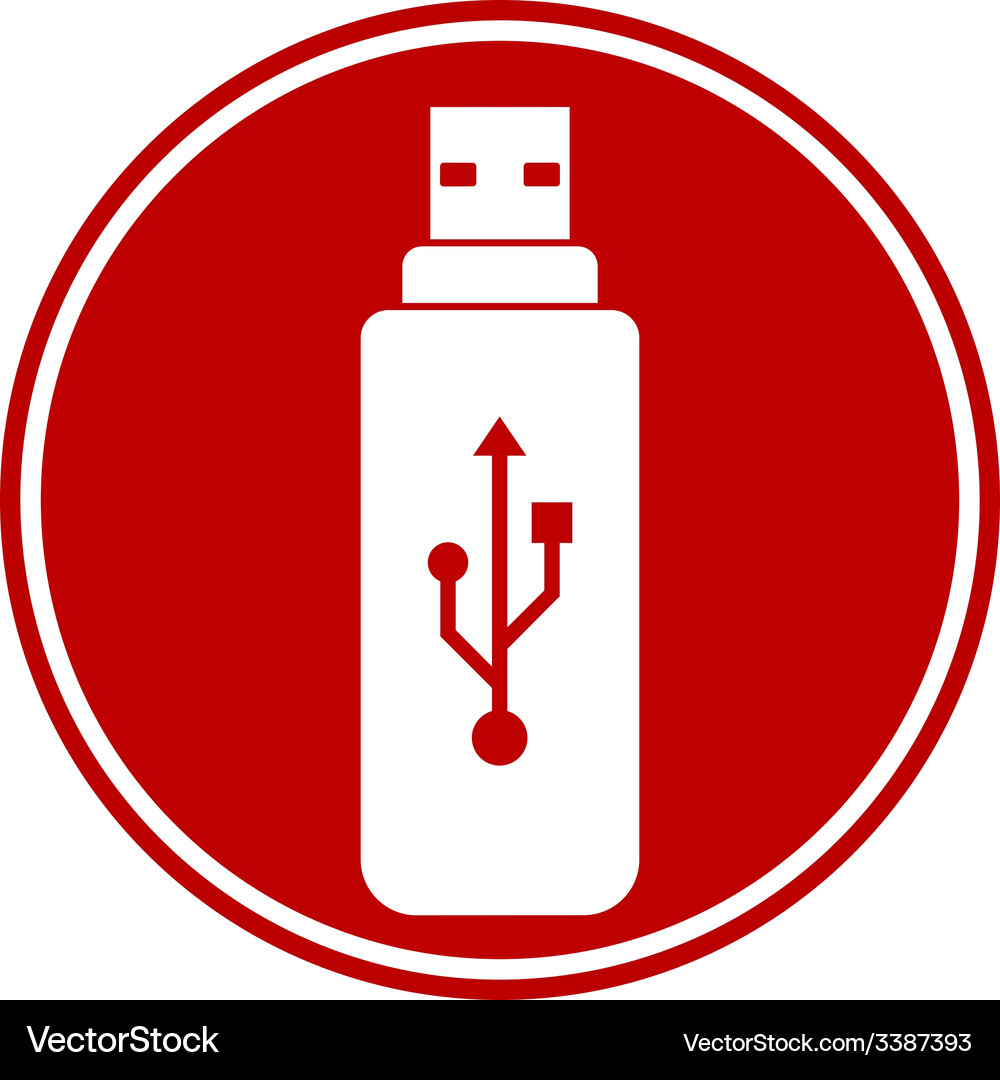 Usb flash button Vector Image