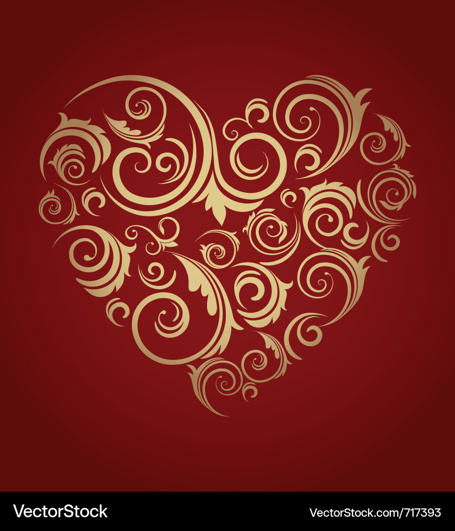 Vintage Red Heart Pattern Royalty Free Vector Image
