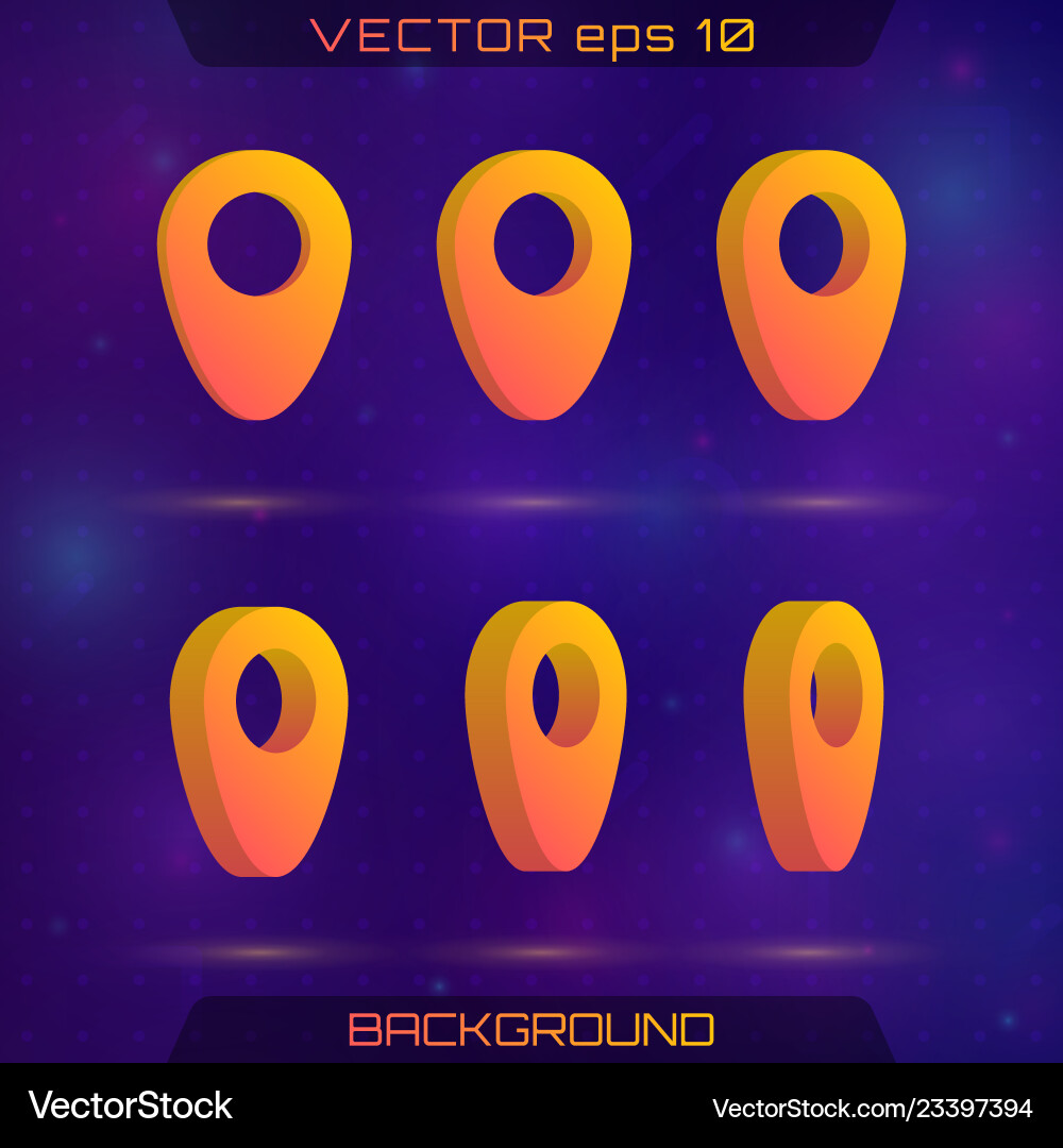 3d Mappointer Set vektorbild