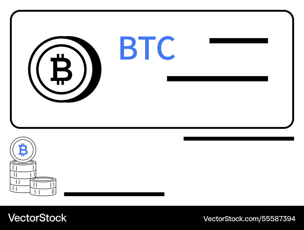Bitcoin themed card design with minimal icons Vector Image