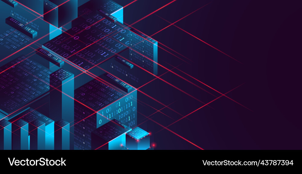 Isometric big data flow processing concept Isometric big data flow processing concept vector image