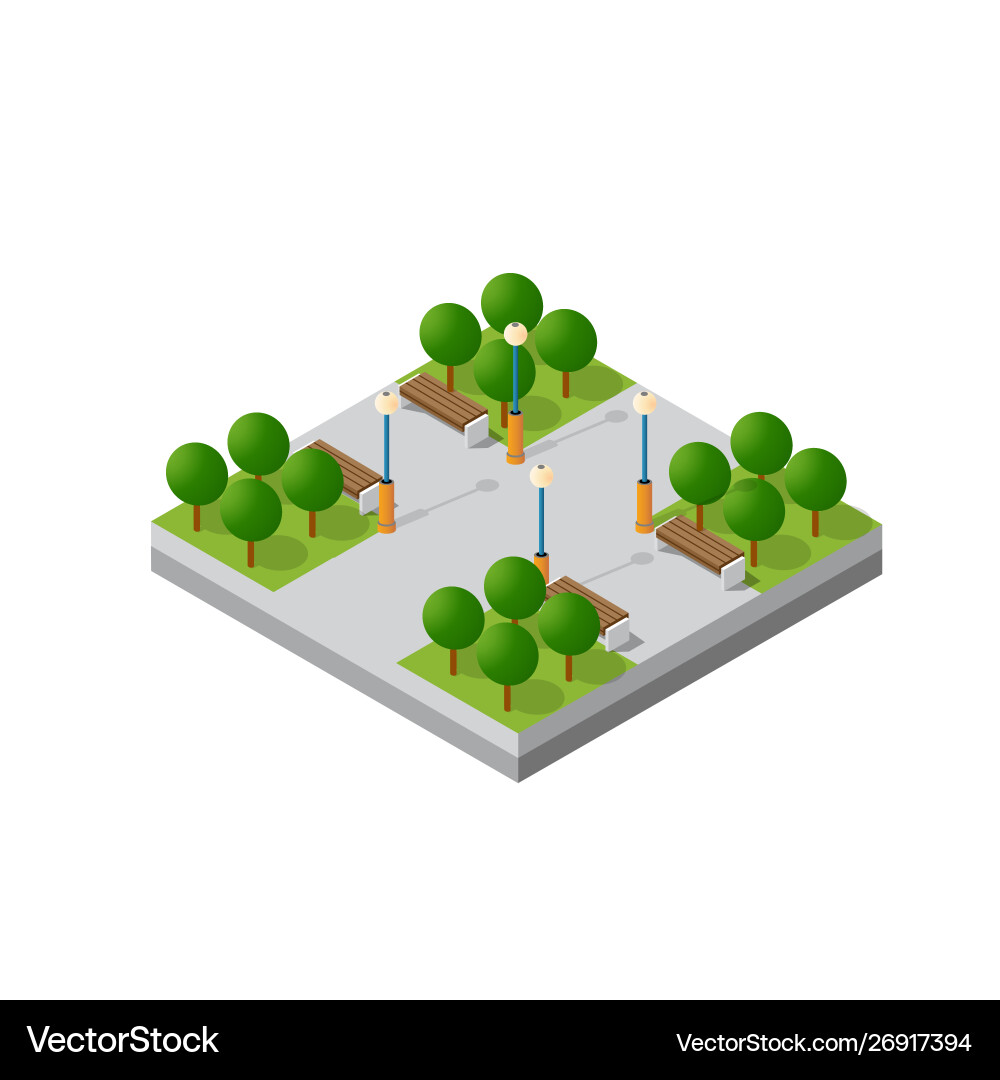 Isometric module block Vector Image