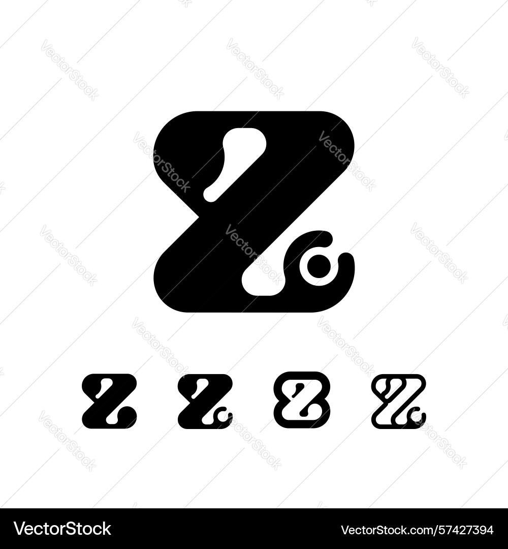 Logo number 8 set of five different numeral eight Vector Image