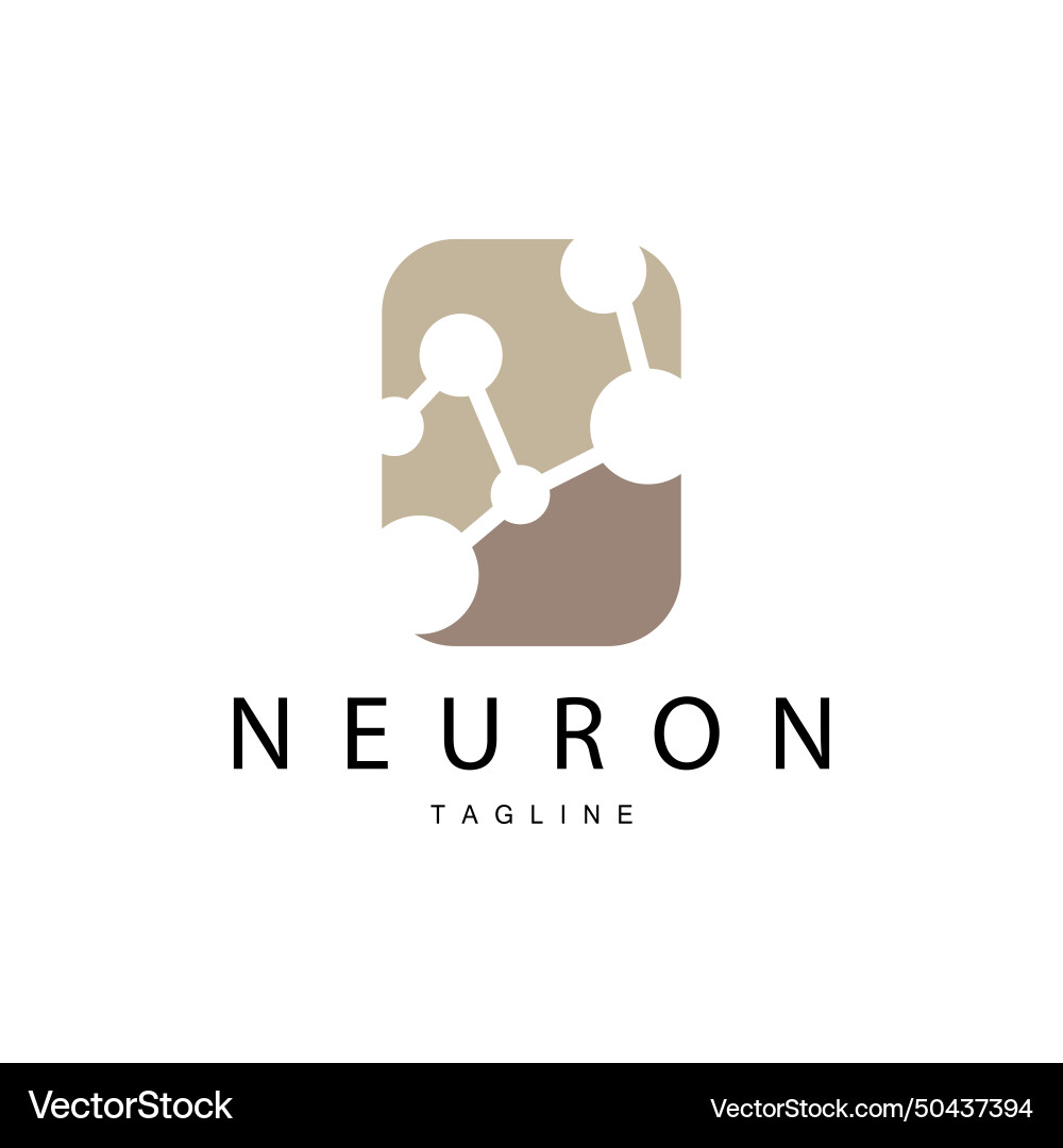 Neuron logo cel dna network and particle Vector Image