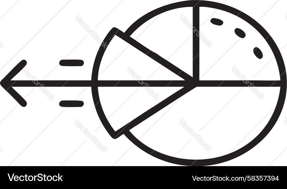 Progress Pie Chart with Arrow Vector Image