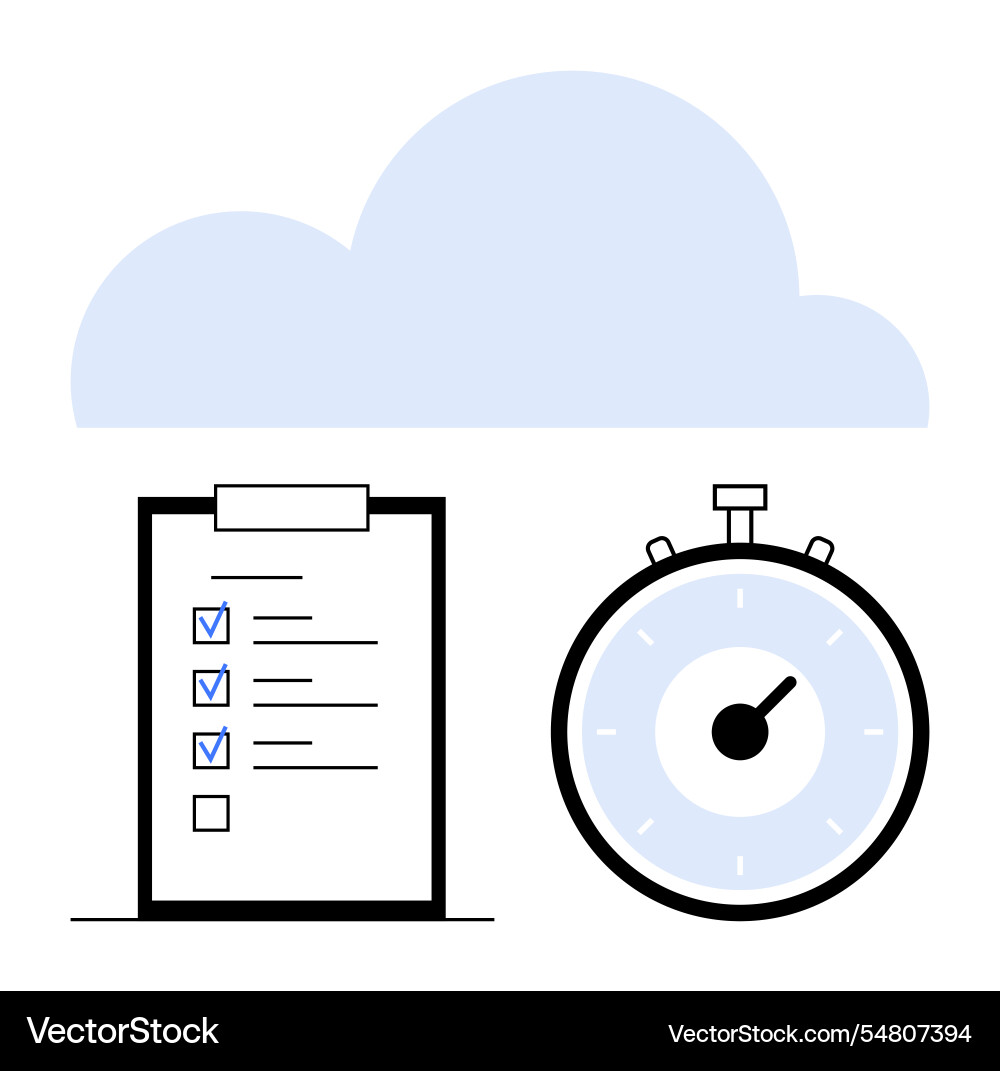 Task management concept with cloud storage Task management concept with cloud storage vector image