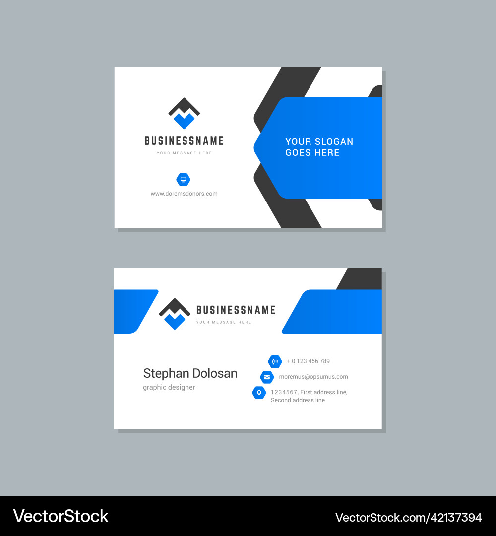 Visitenkarte Design blau und schwarz Farben Druck Visitenkarte Design blau und schwarz Farben Druck vektorbild