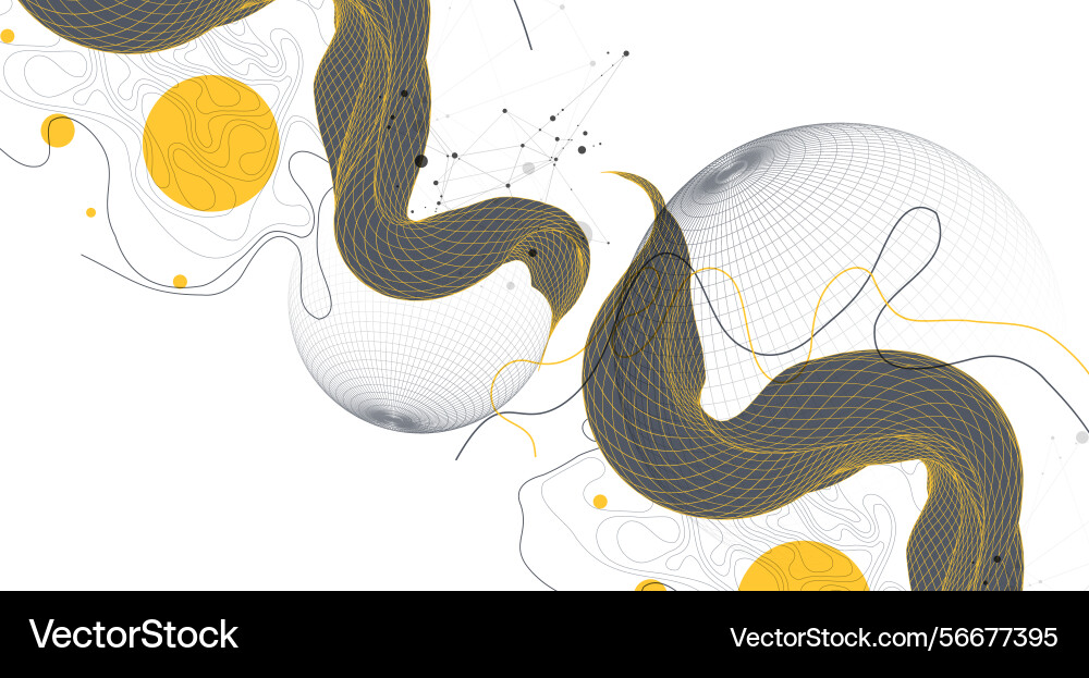 Abstract wireframe wave template for science Abstract wireframe wave template for science vector image