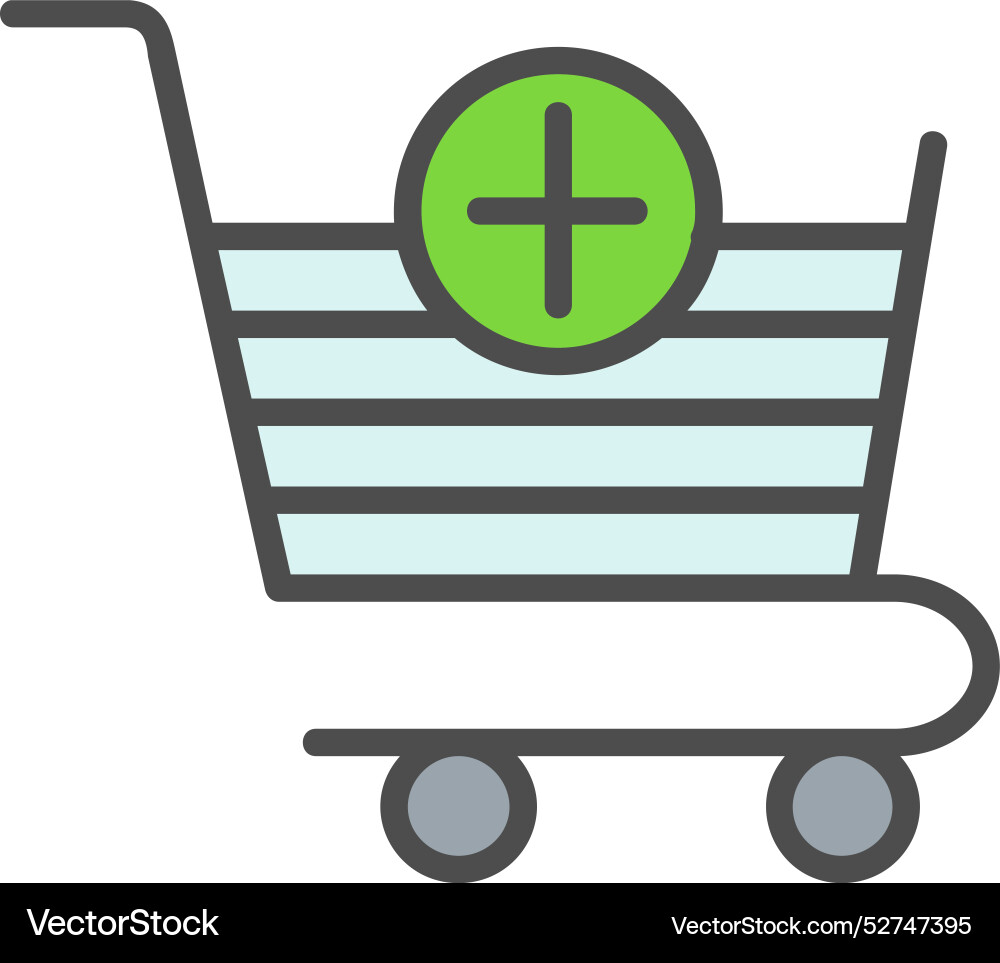 Add to cart line filled icon design Vector Image