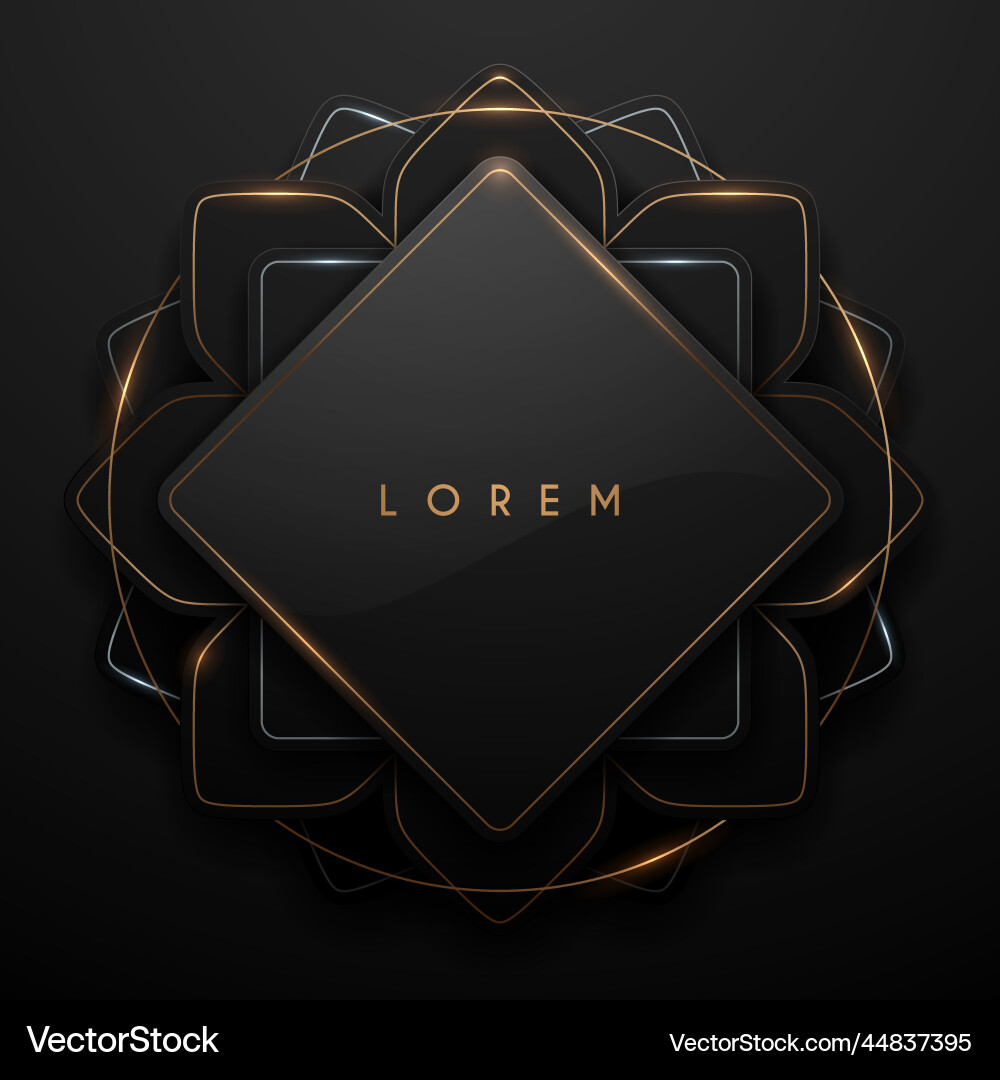 Black and gold luxury frame template Vector Image