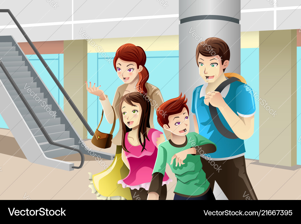 Familie zum Einkaufen Familie zum Einkaufen vektorbild