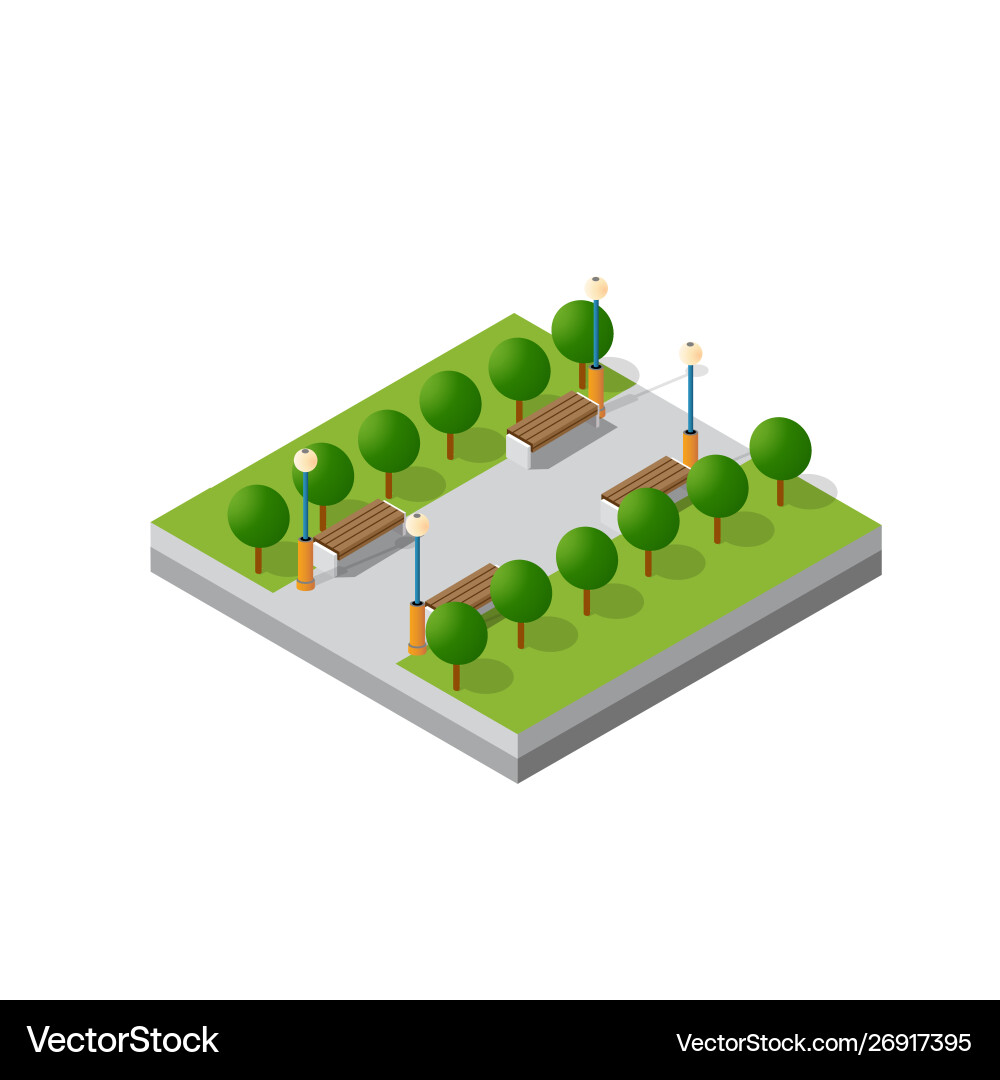 Isometric module block Vector Image