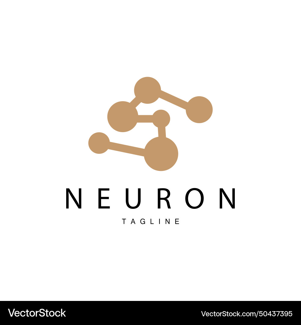 Neuron logo cel dna network and particle Vector Image