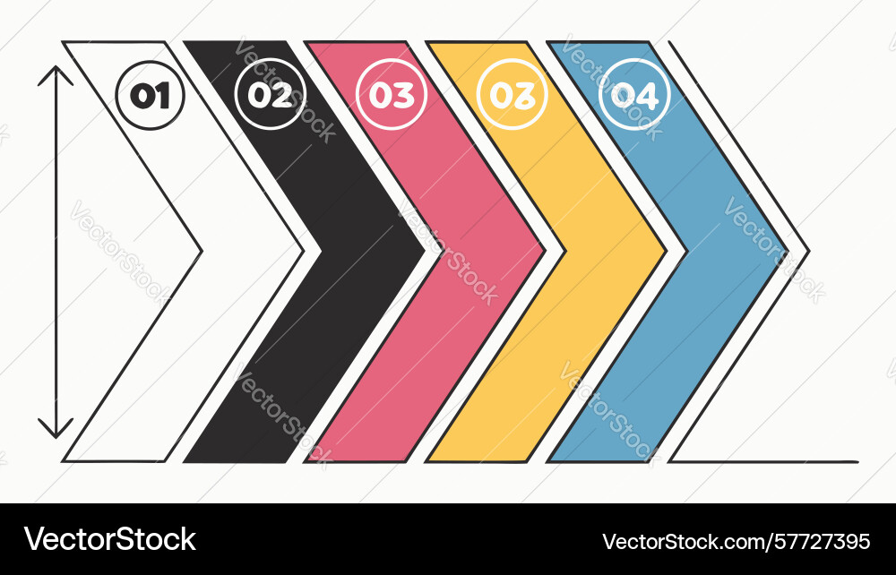 Numbered chevron arrow infographic for sequential vector image