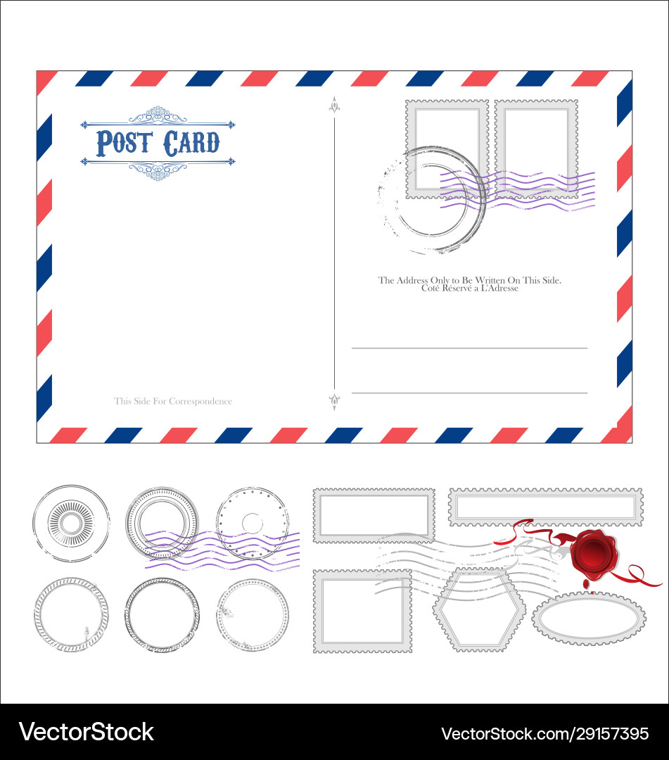 Retro Vintage Postcard Vector Image