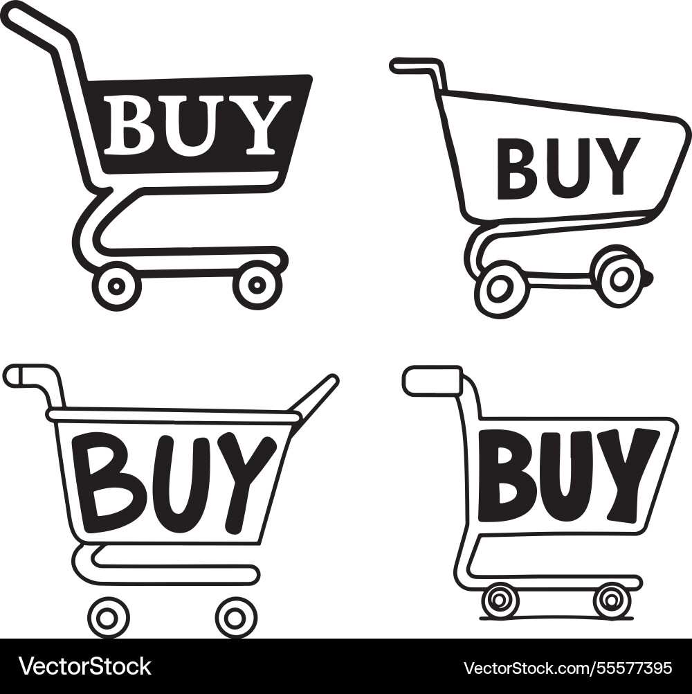 Set of shopping cart icons collection web Set of shopping cart icons collection web Vector Image