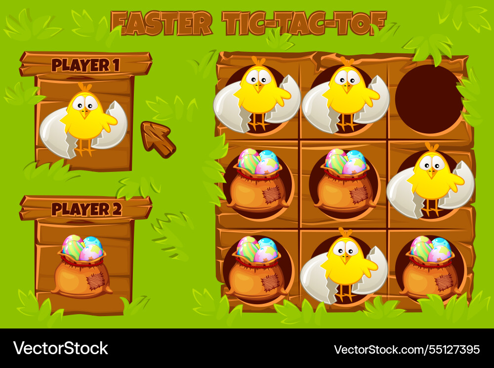 Tic-tac-toe game ui playing field Tic-tac-toe game ui playing field vector image
