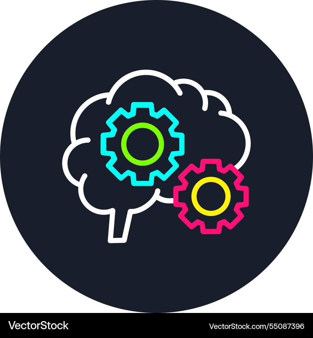 Cognitive function line multi color icon Vector Image