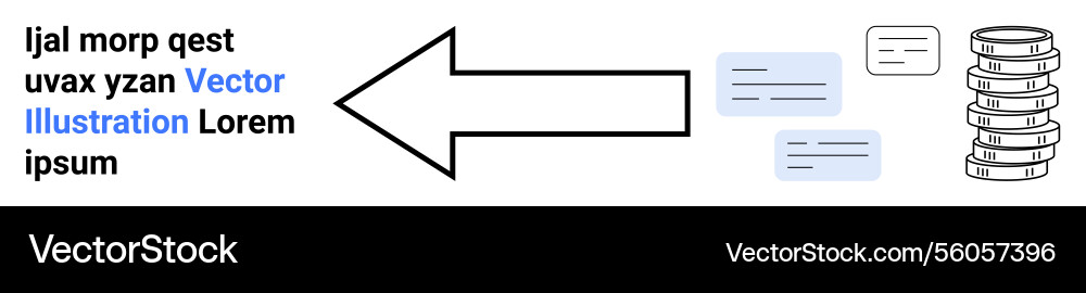 Data migration concept with arrow pointing toward Vector Image