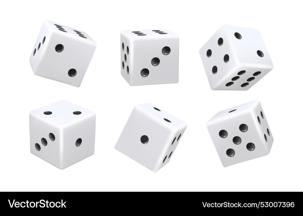 Dice cubes in different positions vector image