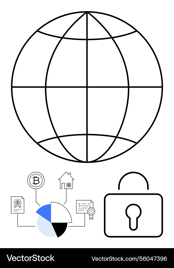 Global network connections with data security Global network connections with data security vector image