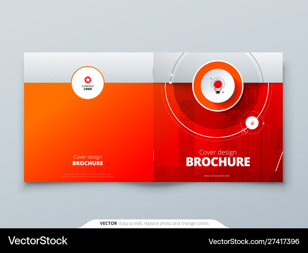 Square cover template red Square cover template red vector image