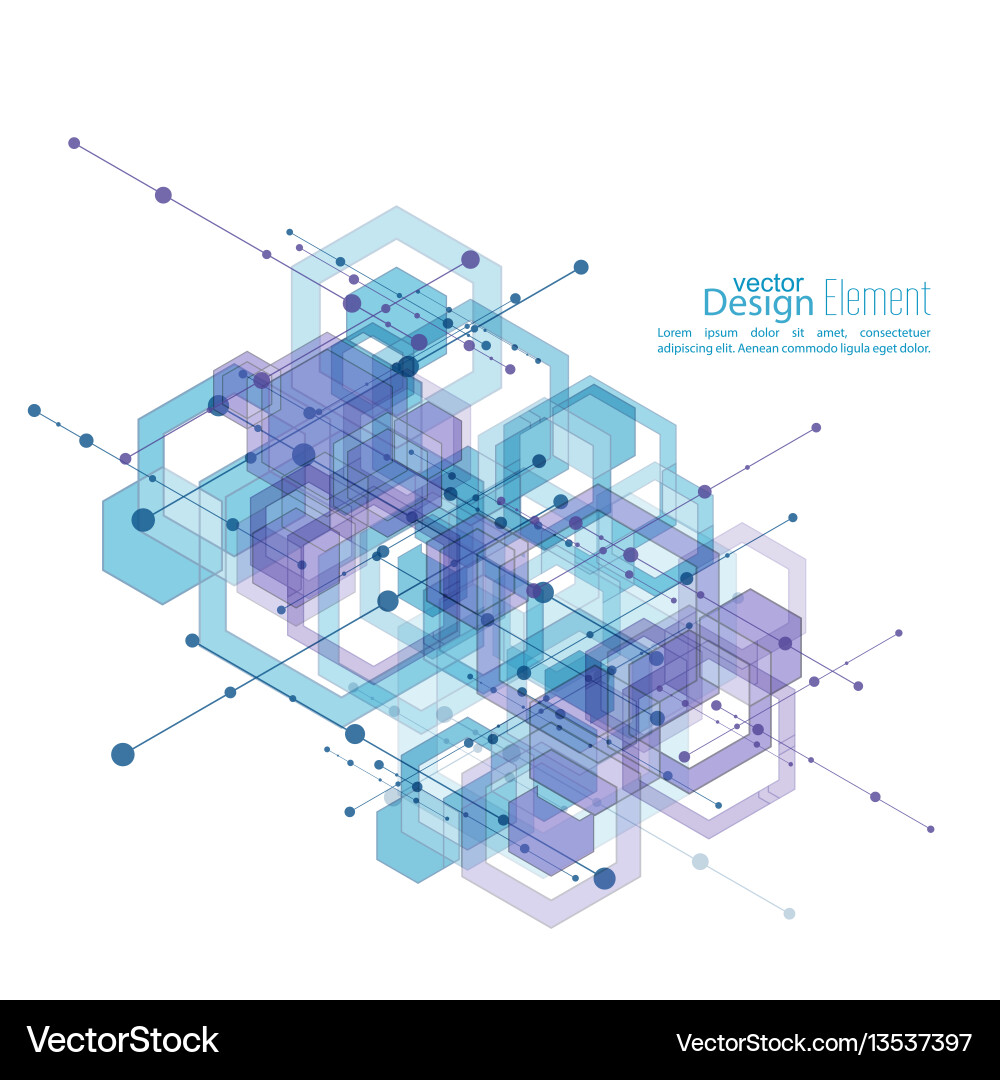 Abstract Technology Cube Network vector image