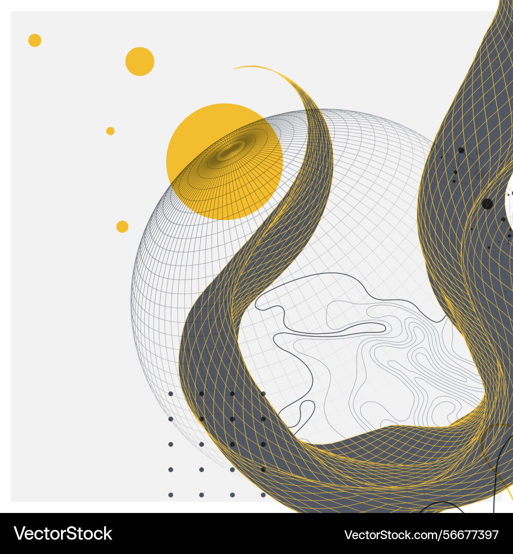 Abstract wireframe wave template for science Abstract wireframe wave template for science vector image