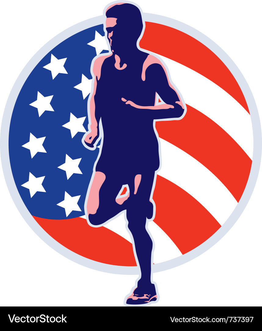 American Runner Marathon vector image