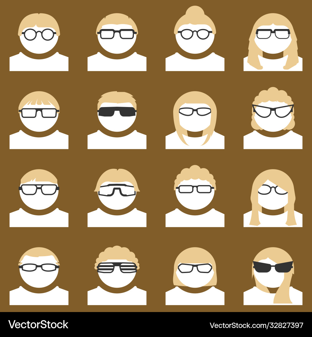 Avatar set people wearing stylish glasses Avatar set people wearing stylish glasses vector image