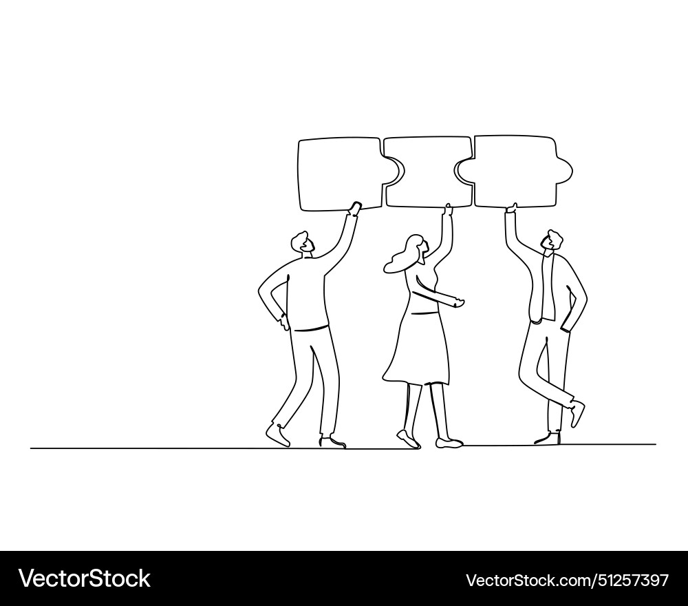 Continuous single one line drawing three Continuous single one line drawing three Vector Image