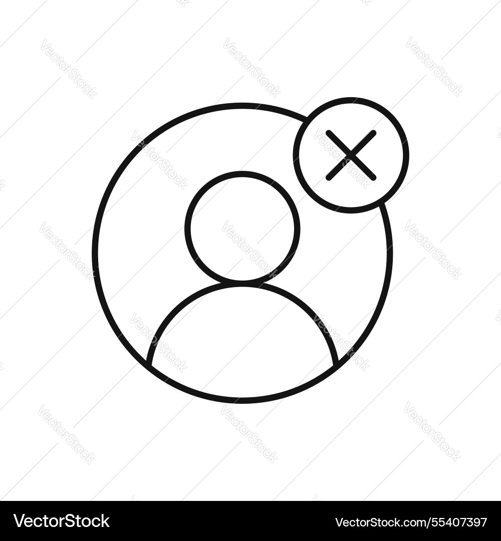 Delete user icon simple thin line vector image