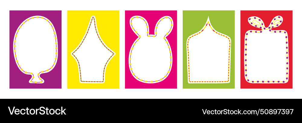 Doodle multicolored blank rectangle borders set Doodle multicolored blank rectangle borders set vector image